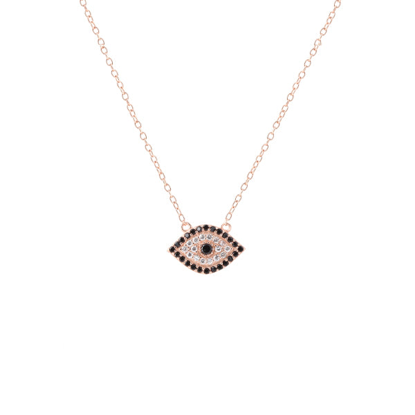 Evil Eye Necklace in Rose Gold