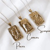 Image of the Gold Zodiac Necklaces in Pisces, Cancer and Scorpio